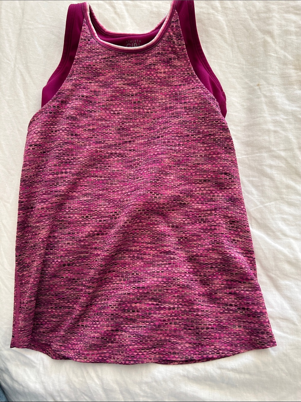 Athleta Girls Fuchsia Pink Heathered Active Top